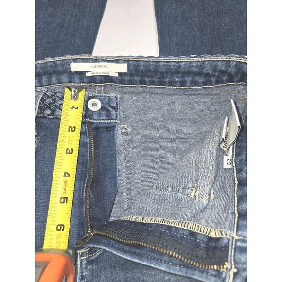 Tularosa Penelope Mid-Rise Flare Jeans W29 Blue Pockets CLEAN Made in USA - Picture 8 of 16